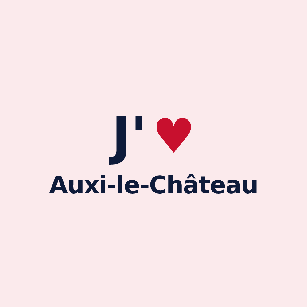 Magnet personnalisé Auxi-le-Château — design J'aime Auxi-le-Château