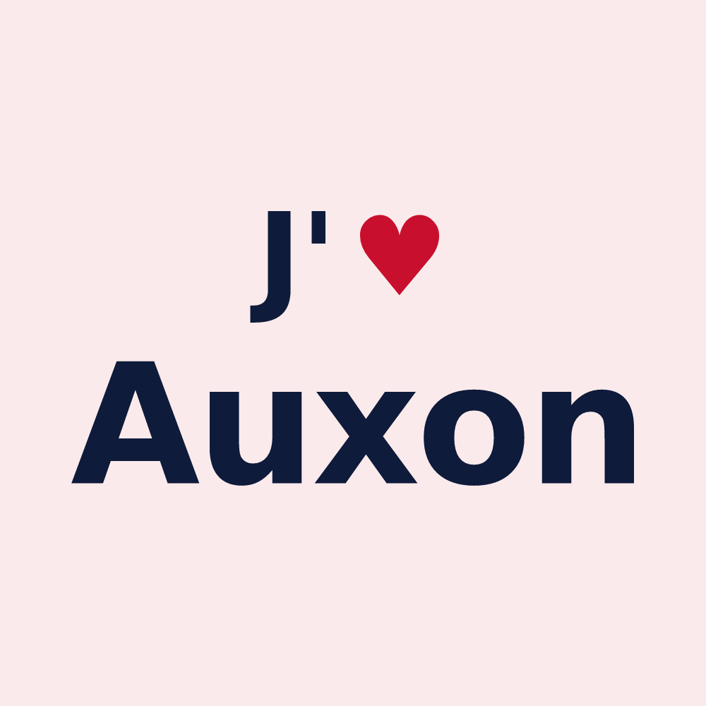 Magnet personnalisé Auxon — design J'aime Auxon