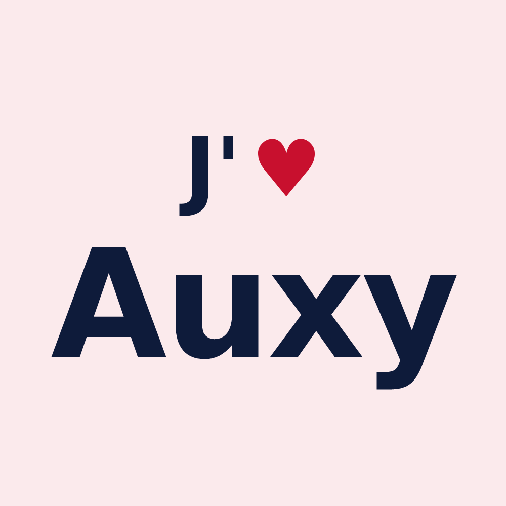 Magnet personnalisé Auxy — design J'aime Auxy