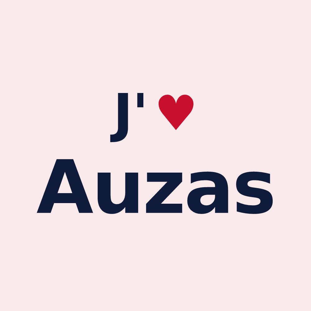 Magnet personnalisé Auzas — design J'aime Auzas