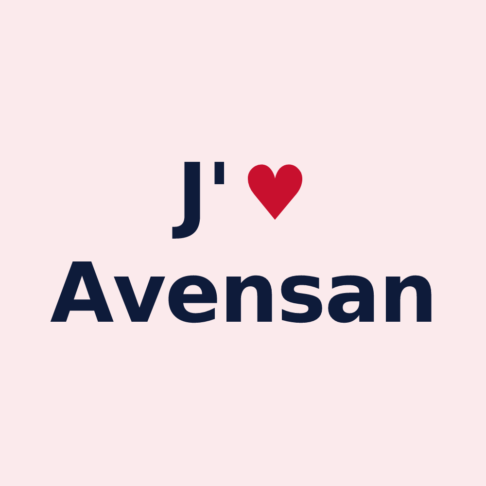 Magnet personnalisé Avensan — design J'aime Avensan