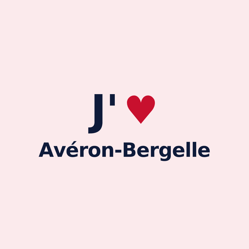 Magnet personnalisé Avéron-Bergelle — design « J'aime Avéron-Bergelle » imprimé sur le magnet
