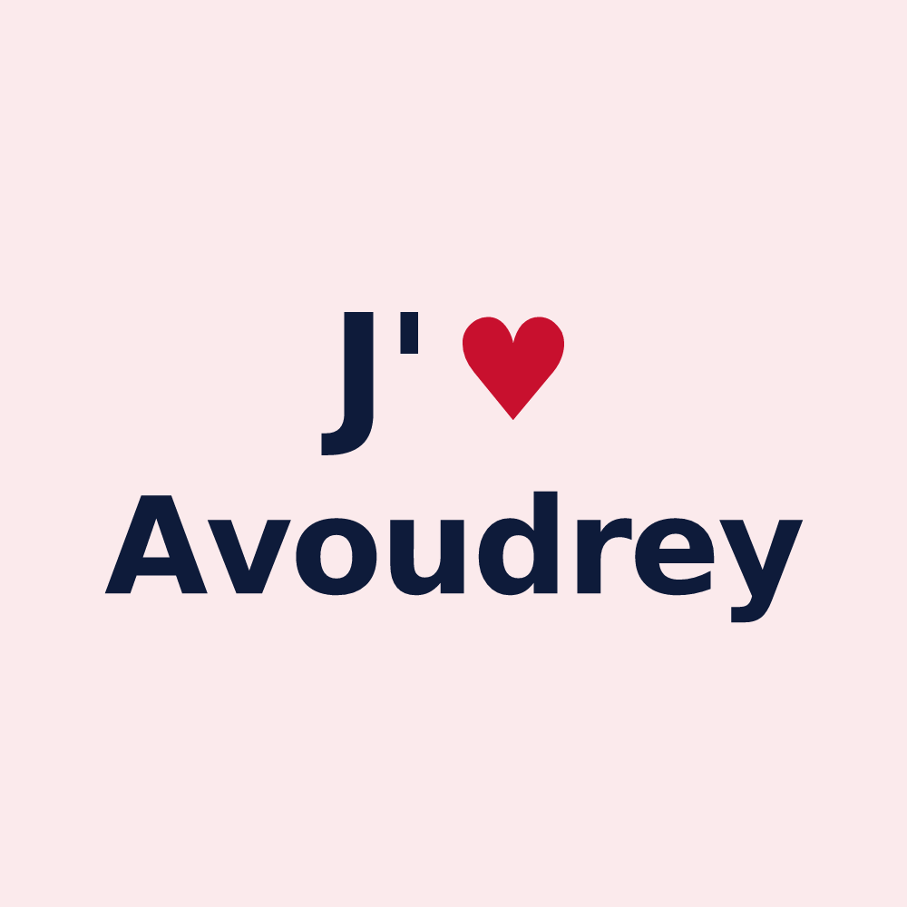 Magnet personnalisé Avoudrey — design J'aime Avoudrey