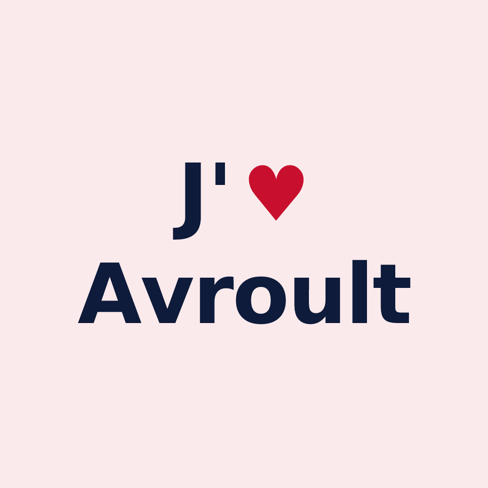 Magnet personnalisé Avroult — design « J'aime Avroult » imprimé sur le magnet