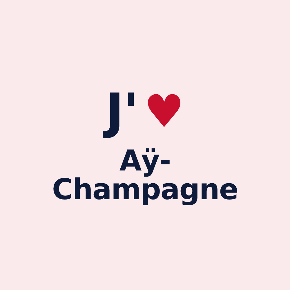 Magnet personnalisé Aÿ-Champagne — design J'aime Aÿ-Champagne