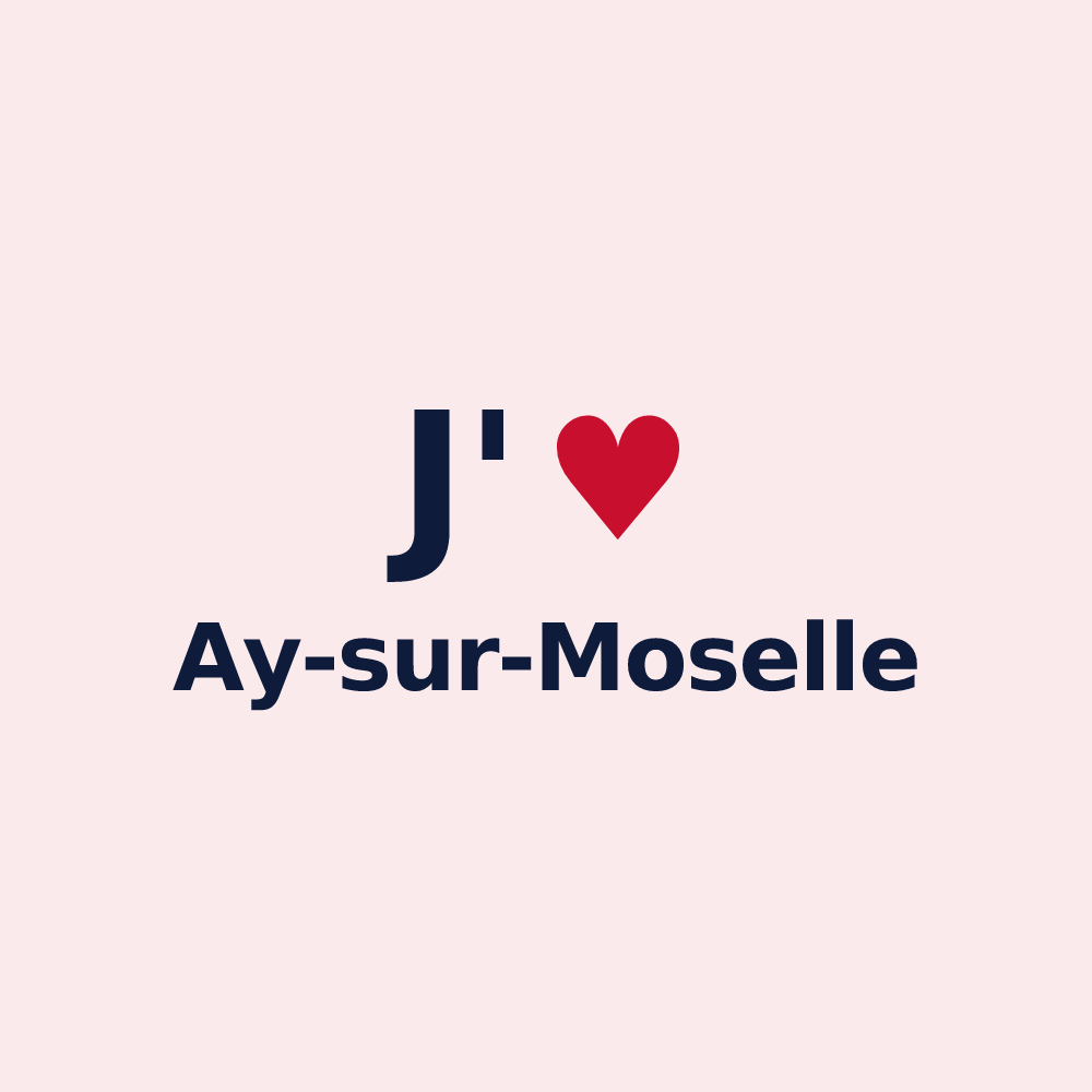 Magnet personnalisé Ay-sur-Moselle — design J'aime Ay-sur-Moselle