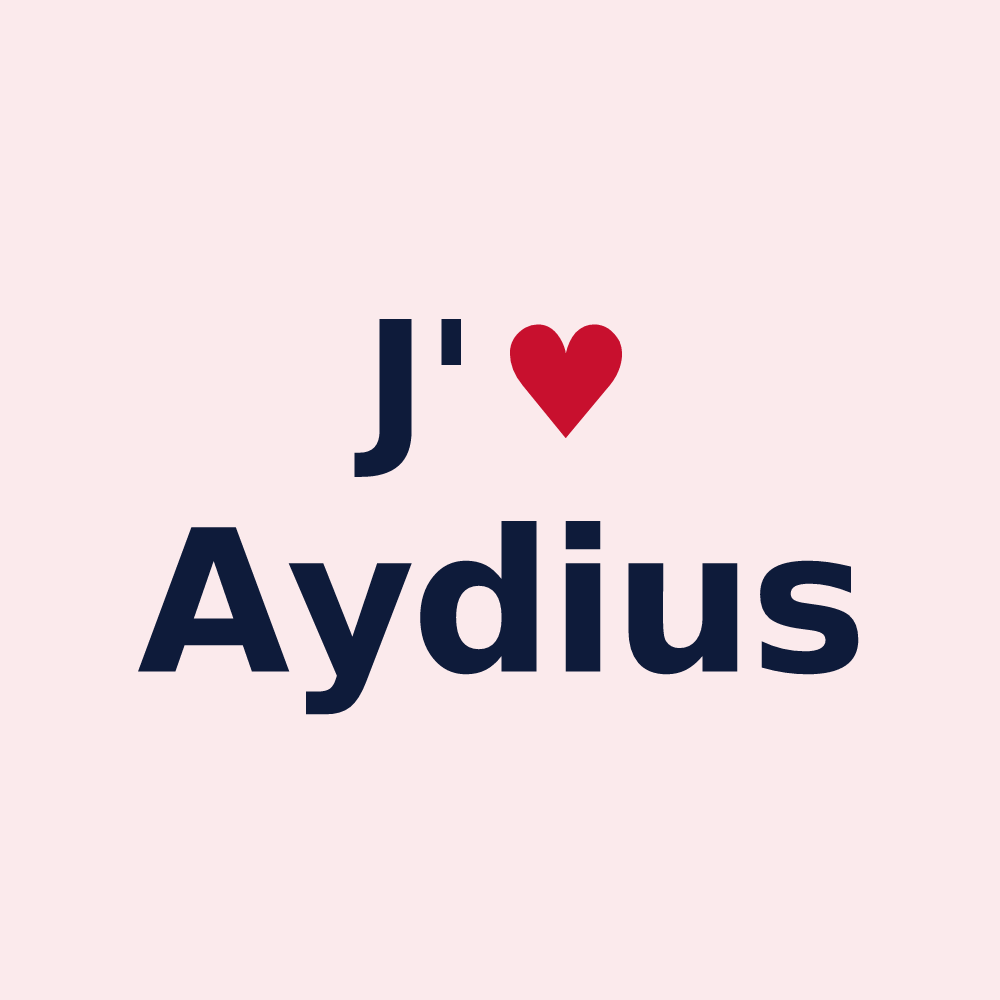 Magnet personnalisé Aydius — design J'aime Aydius