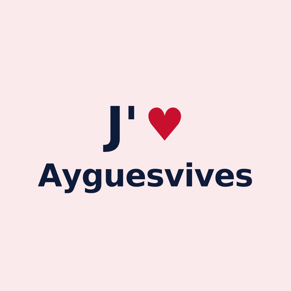 Magnet personnalisé Ayguesvives — design J'aime Ayguesvives
