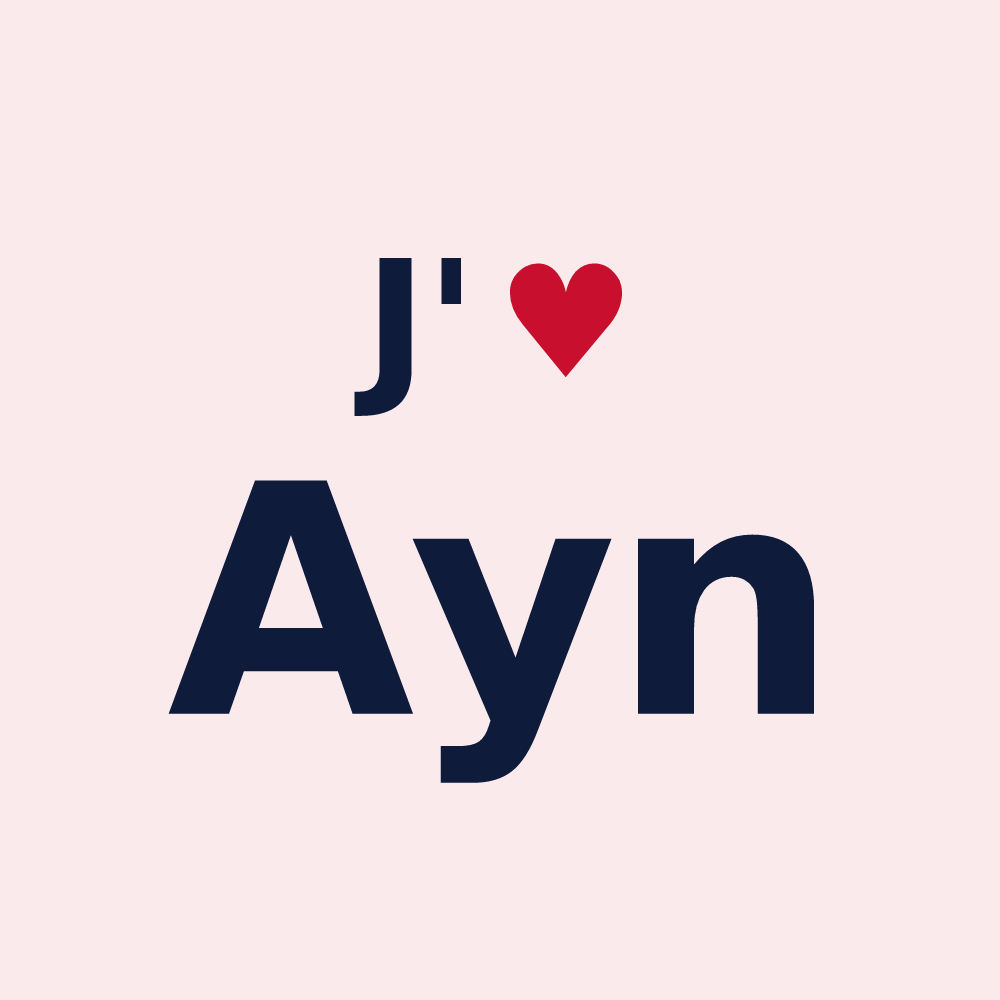 Magnet personnalisé Ayn — design J'aime Ayn