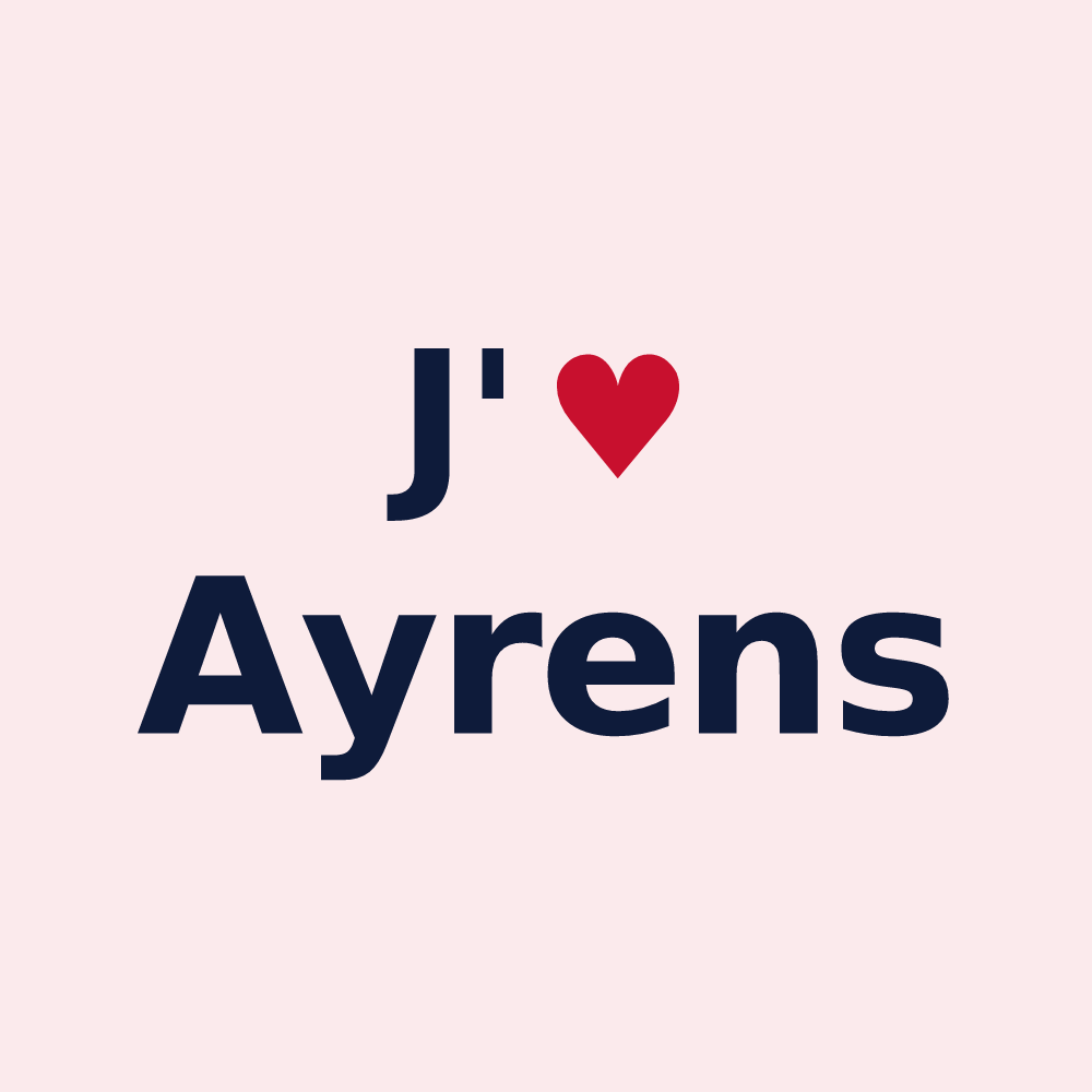 Magnet personnalisé Ayrens — design J'aime Ayrens