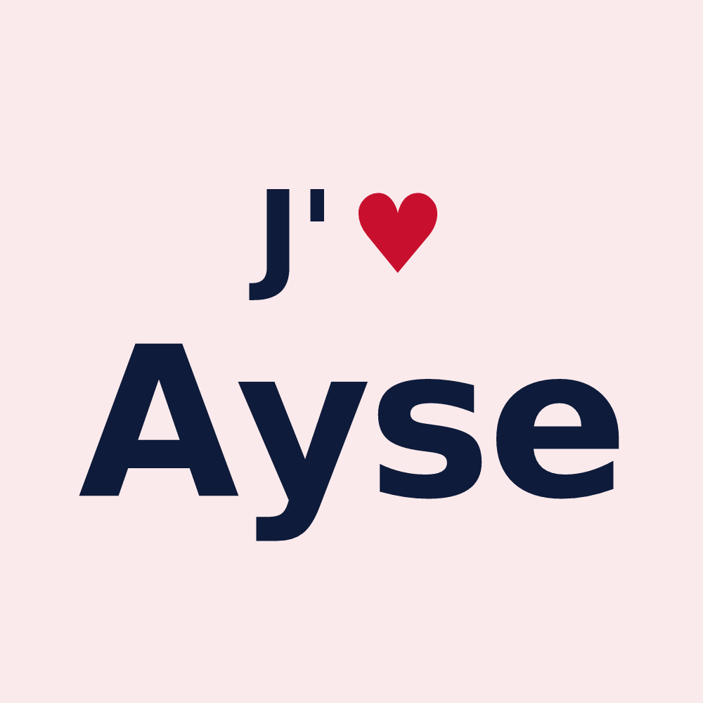 Magnet personnalisé Ayse — design J'aime Ayse