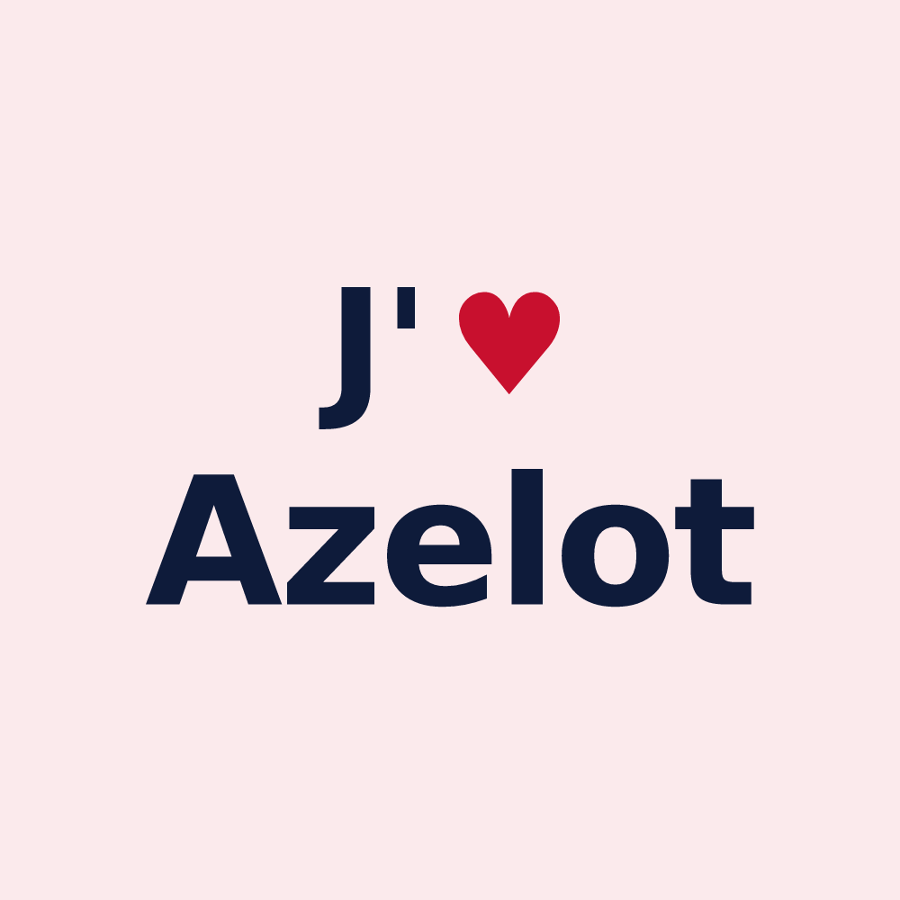Magnet personnalisé Azelot — design « J'aime Azelot » imprimé sur le magnet