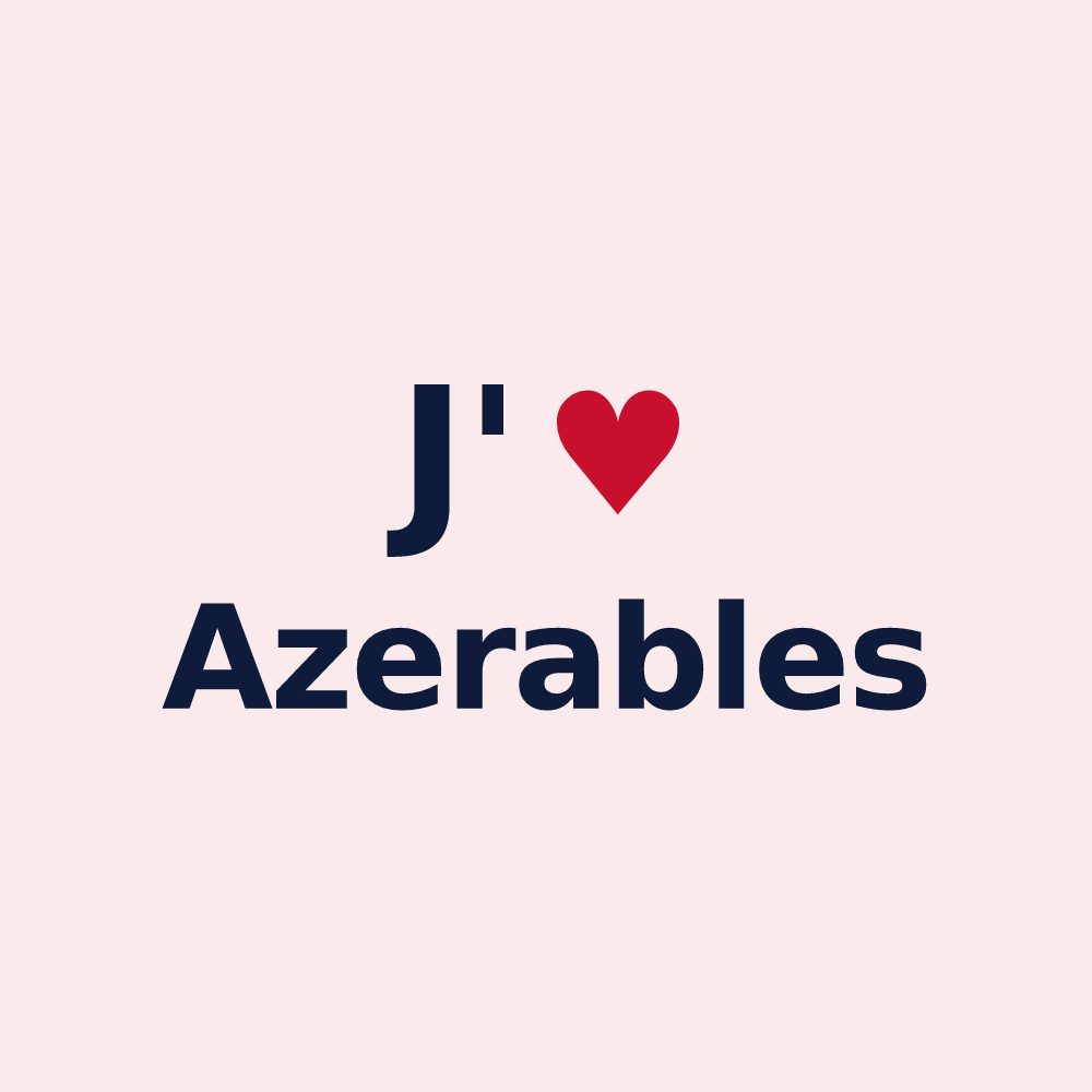 Magnet personnalisé Azerables — design « J'aime Azerables » imprimé sur le magnet