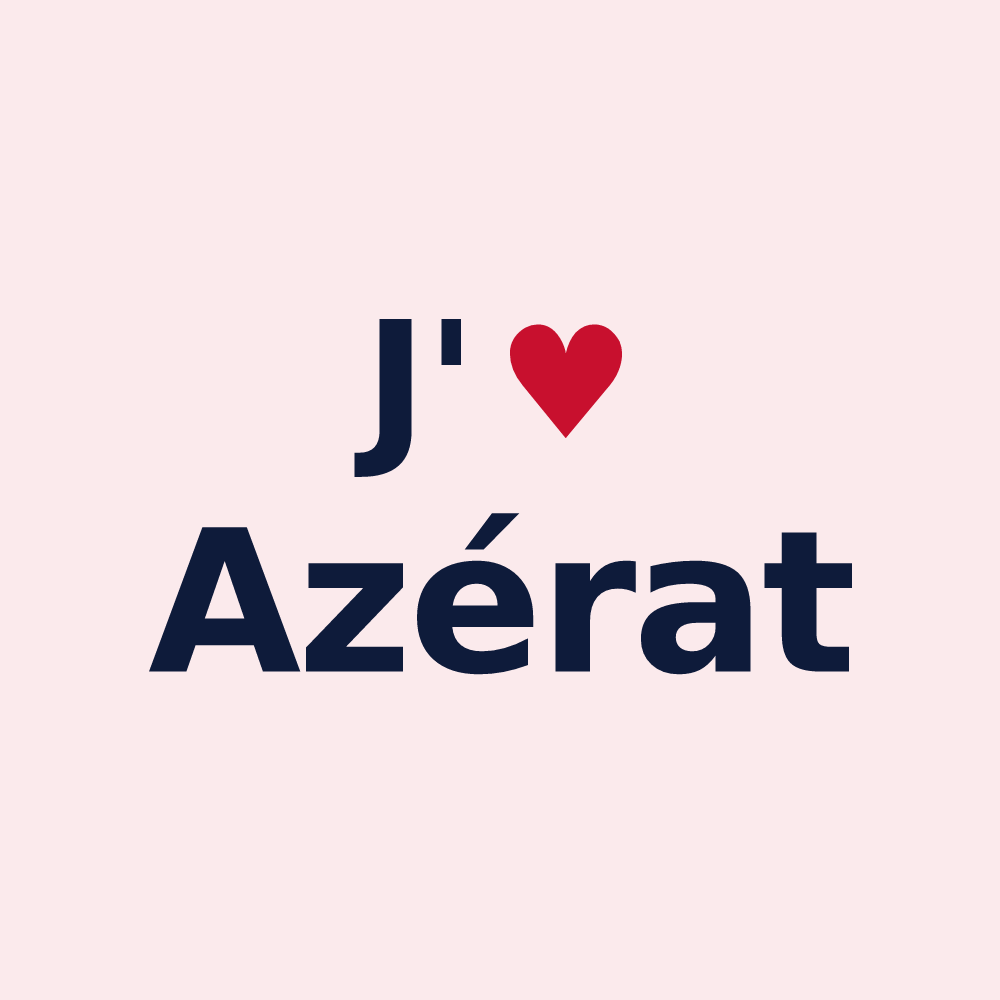 Magnet personnalisé Azérat — design J'aime Azérat