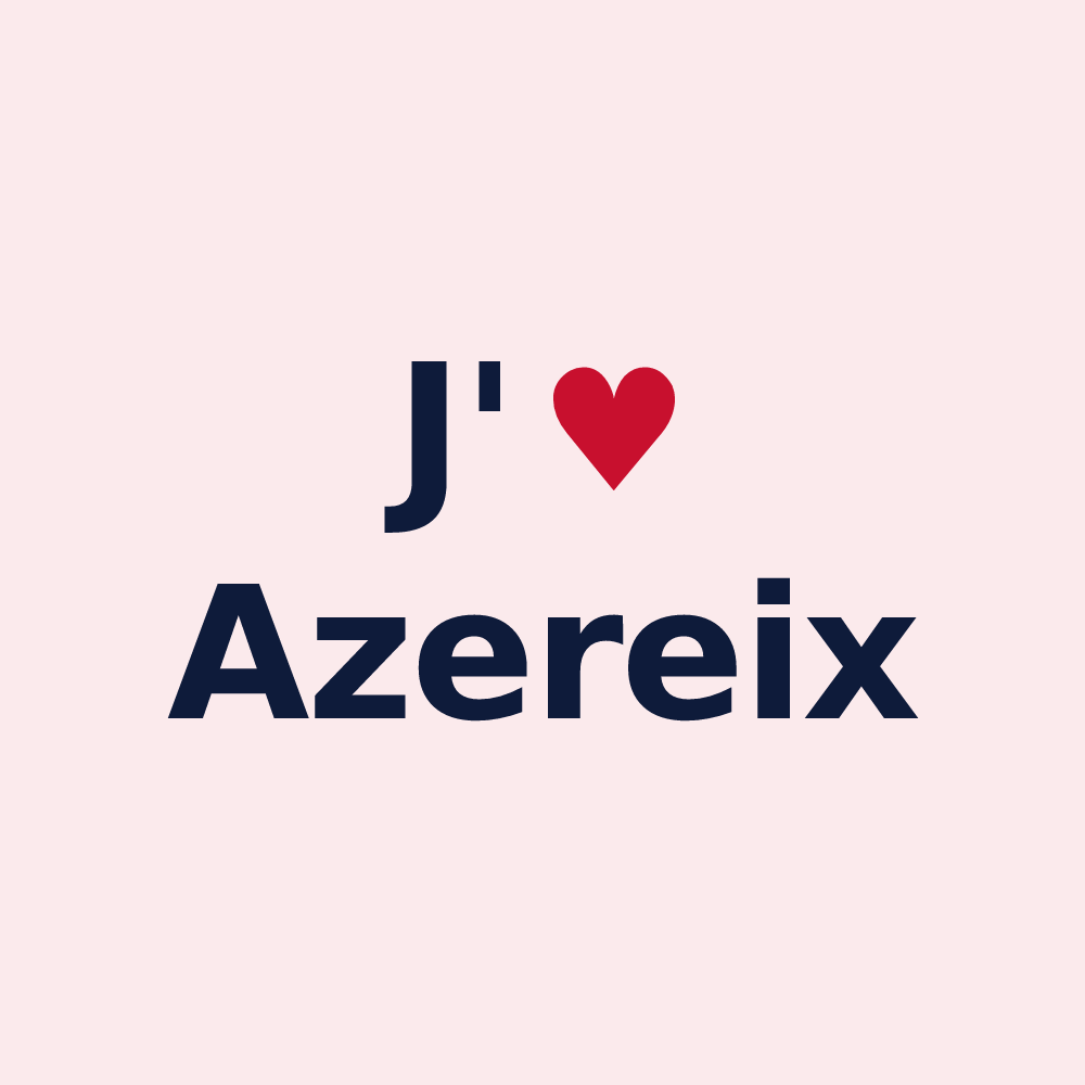 Magnet personnalisé Azereix — design J'aime Azereix
