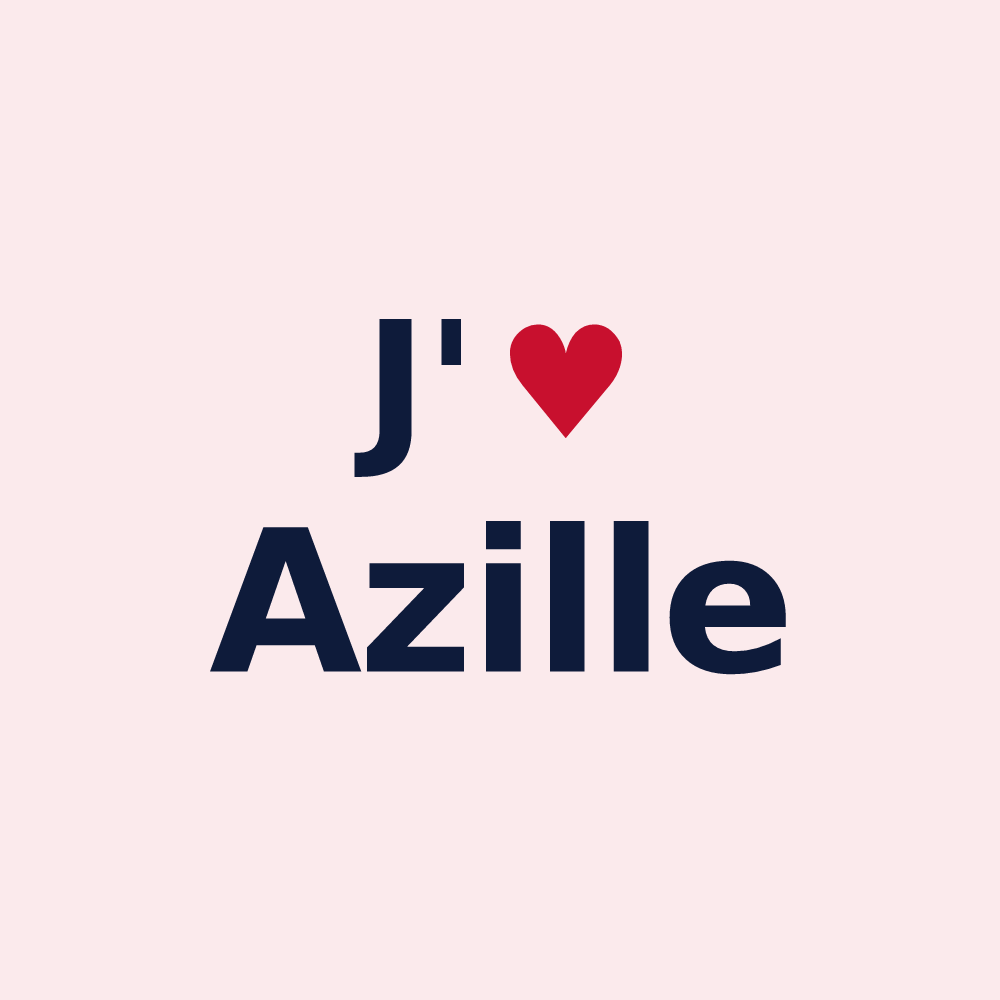 Magnet personnalisé Azille — design J'aime Azille