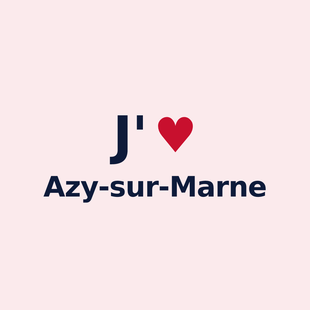 Magnet personnalisé Azy-sur-Marne — design J'aime Azy-sur-Marne