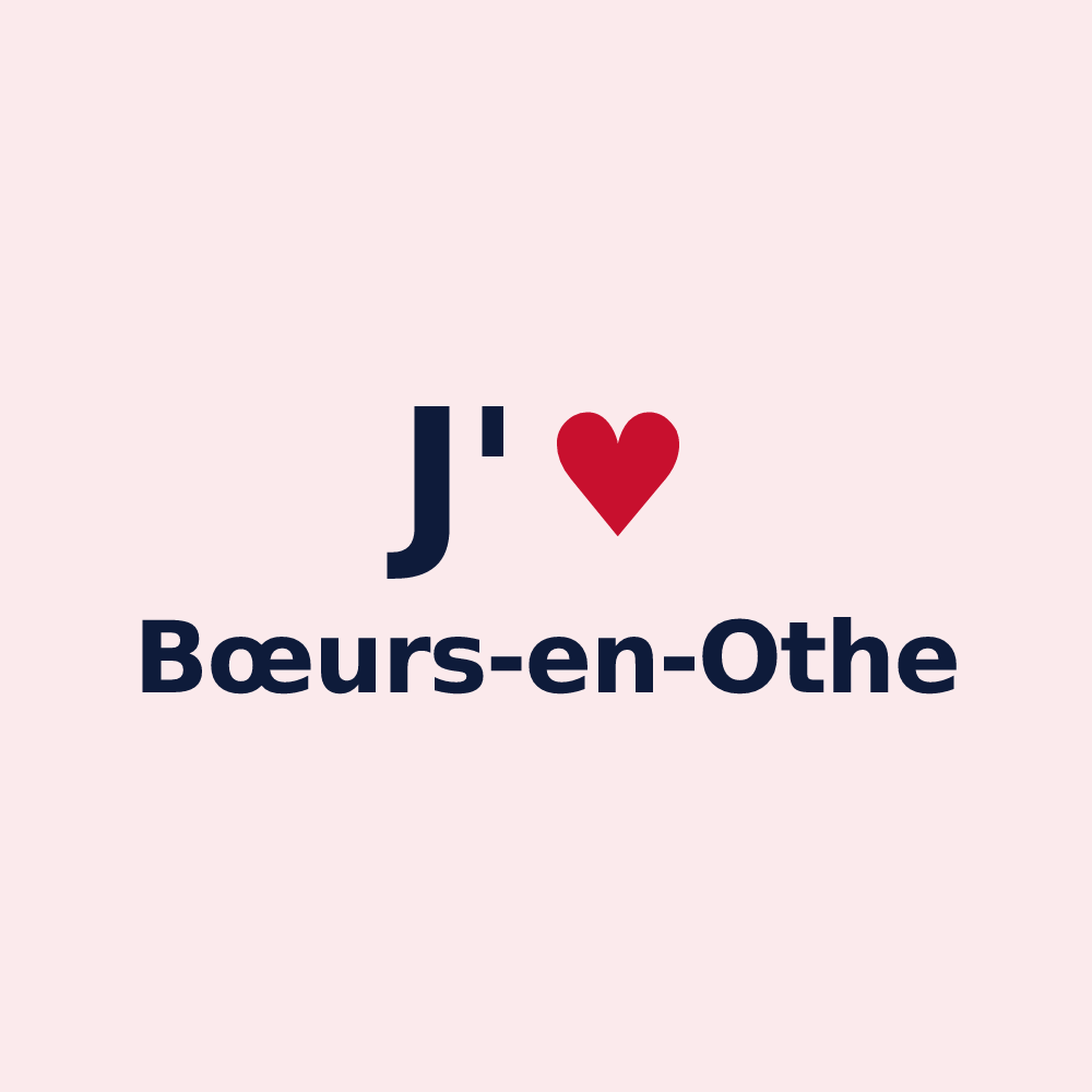 Magnet personnalisé Bœurs-en-Othe — design J'aime Bœurs-en-Othe