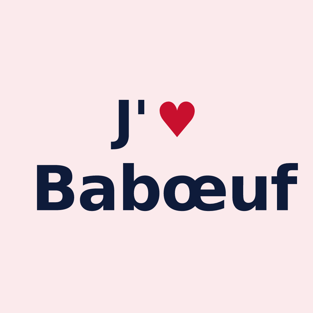 Magnet personnalisé Babœuf — design J'aime Babœuf