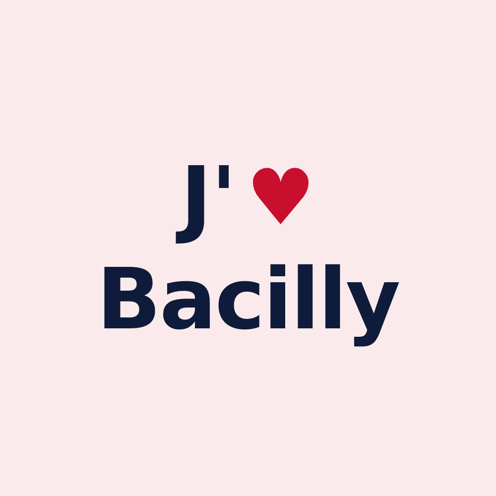 Magnet personnalisé Bacilly — design J'aime Bacilly