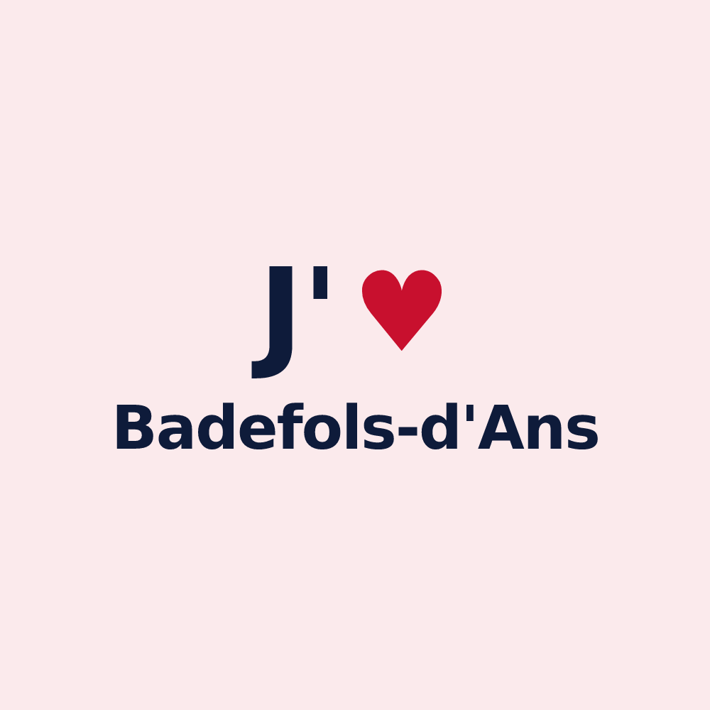 Magnet personnalisé Badefols-d'Ans — design « J'aime Badefols-d'Ans » imprimé sur le magnet