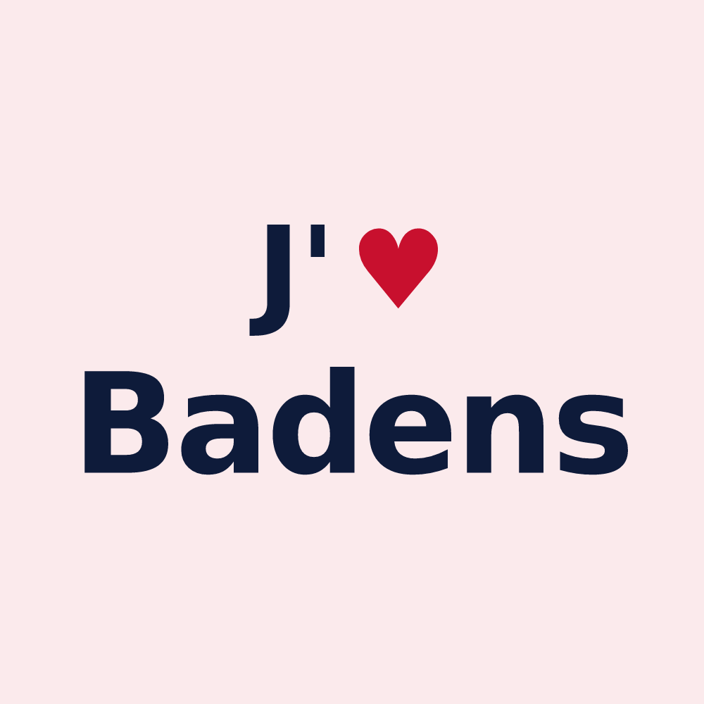 Magnet personnalisé Badens — design J'aime Badens
