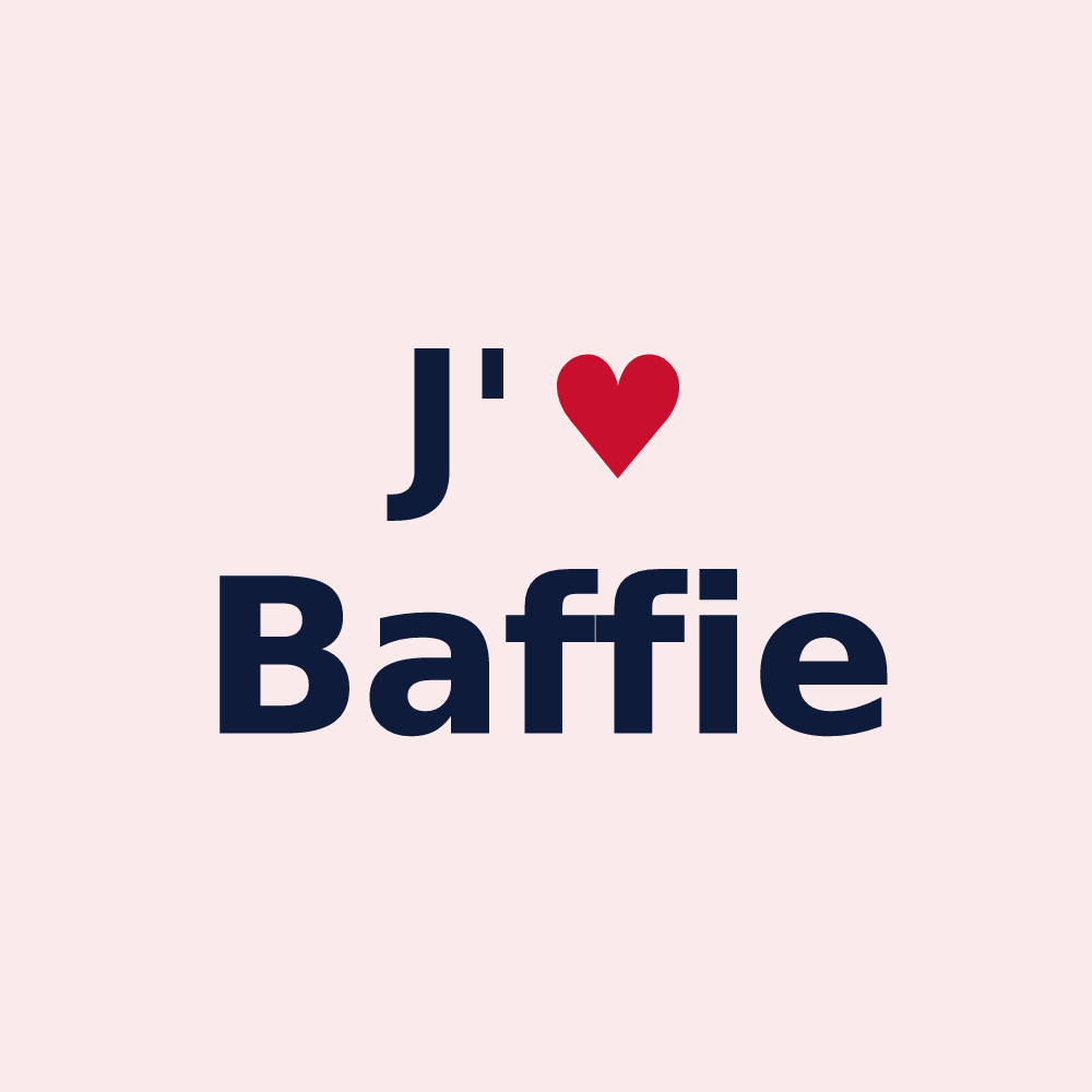 Magnet personnalisé Baffie — design J'aime Baffie