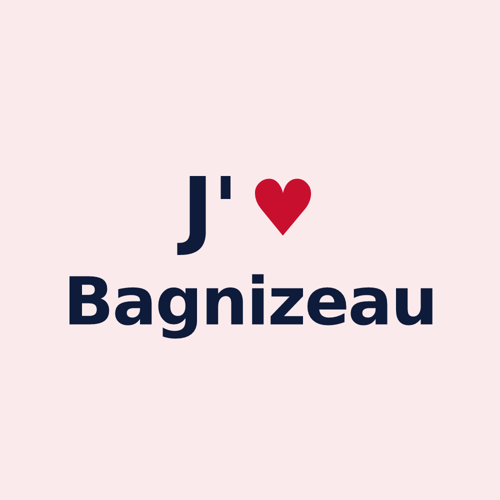Magnet personnalisé Bagnizeau — design J'aime Bagnizeau