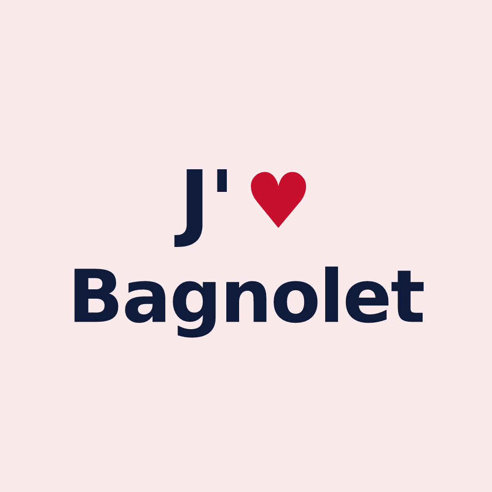 Magnet personnalisé Bagnolet — design « J'aime Bagnolet » imprimé sur le magnet