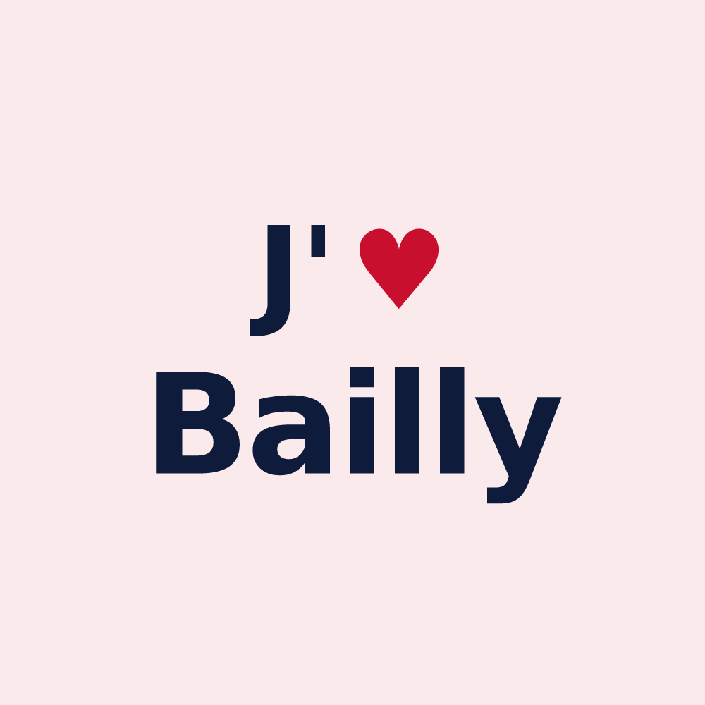 Magnet personnalisé Bailly — design J'aime Bailly