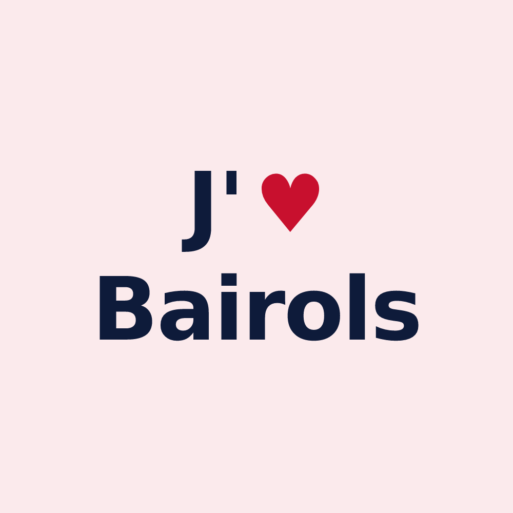 Magnet personnalisé Bairols — design J'aime Bairols