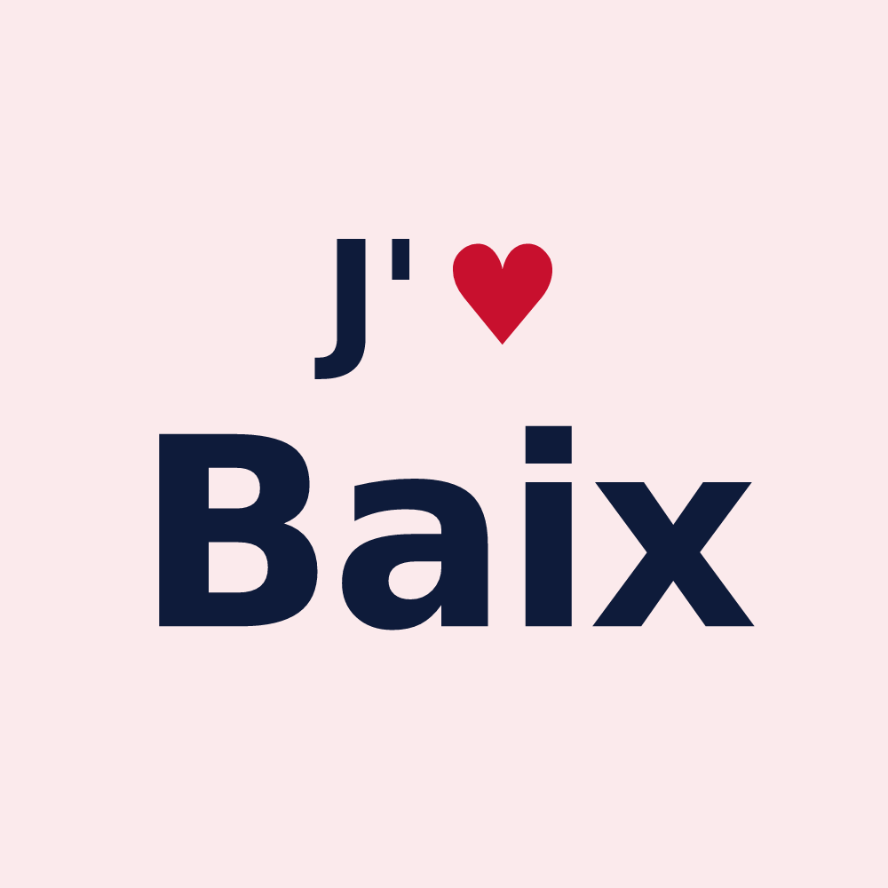 Magnet personnalisé Baix — design « J'aime Baix » imprimé sur le magnet