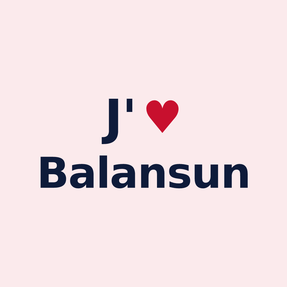 Magnet personnalisé Balansun — design J'aime Balansun