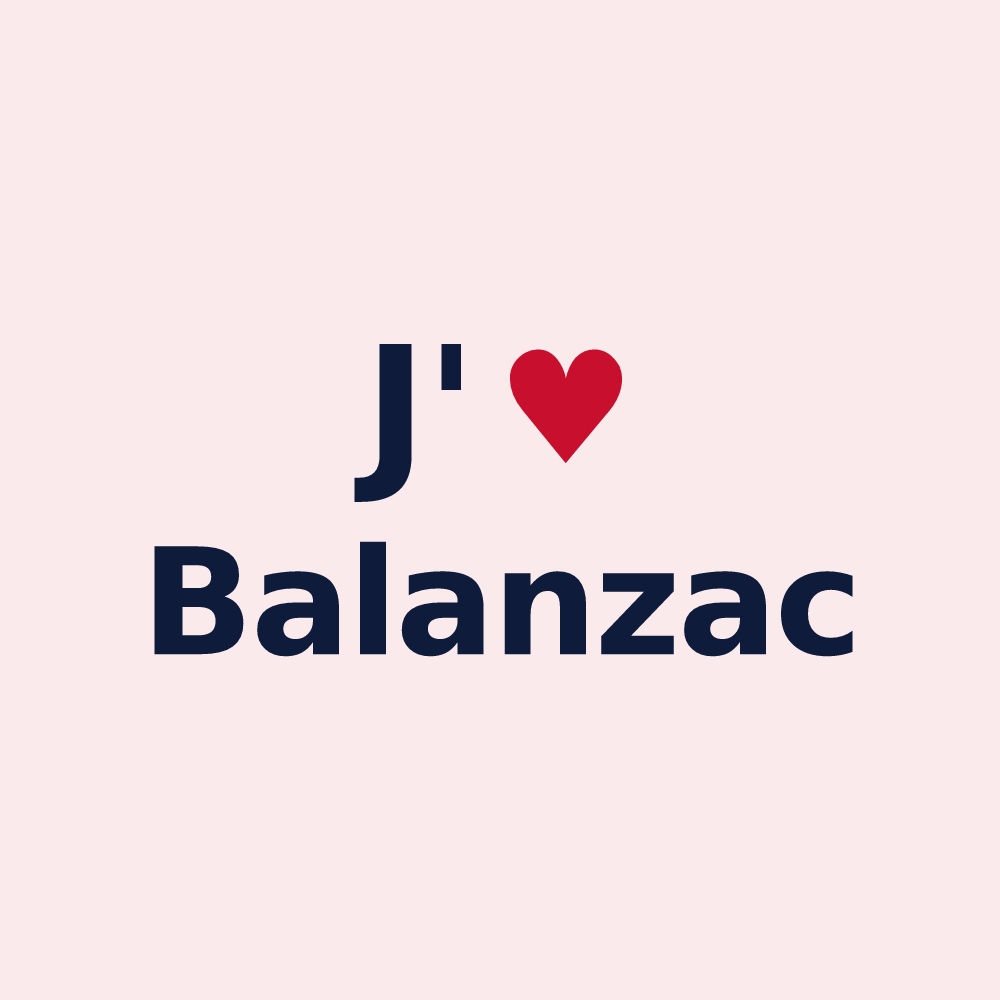 Magnet personnalisé Balanzac — design J'aime Balanzac