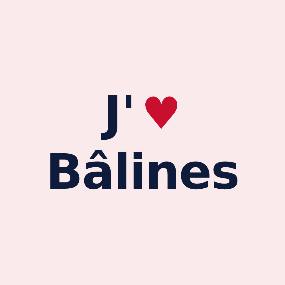 Magnet personnalisé Bâlines — design J'aime Bâlines
