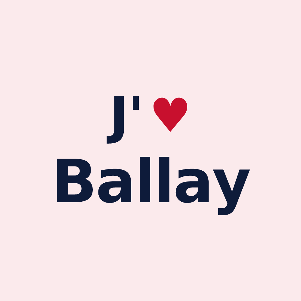 Magnet personnalisé Ballay — design J'aime Ballay