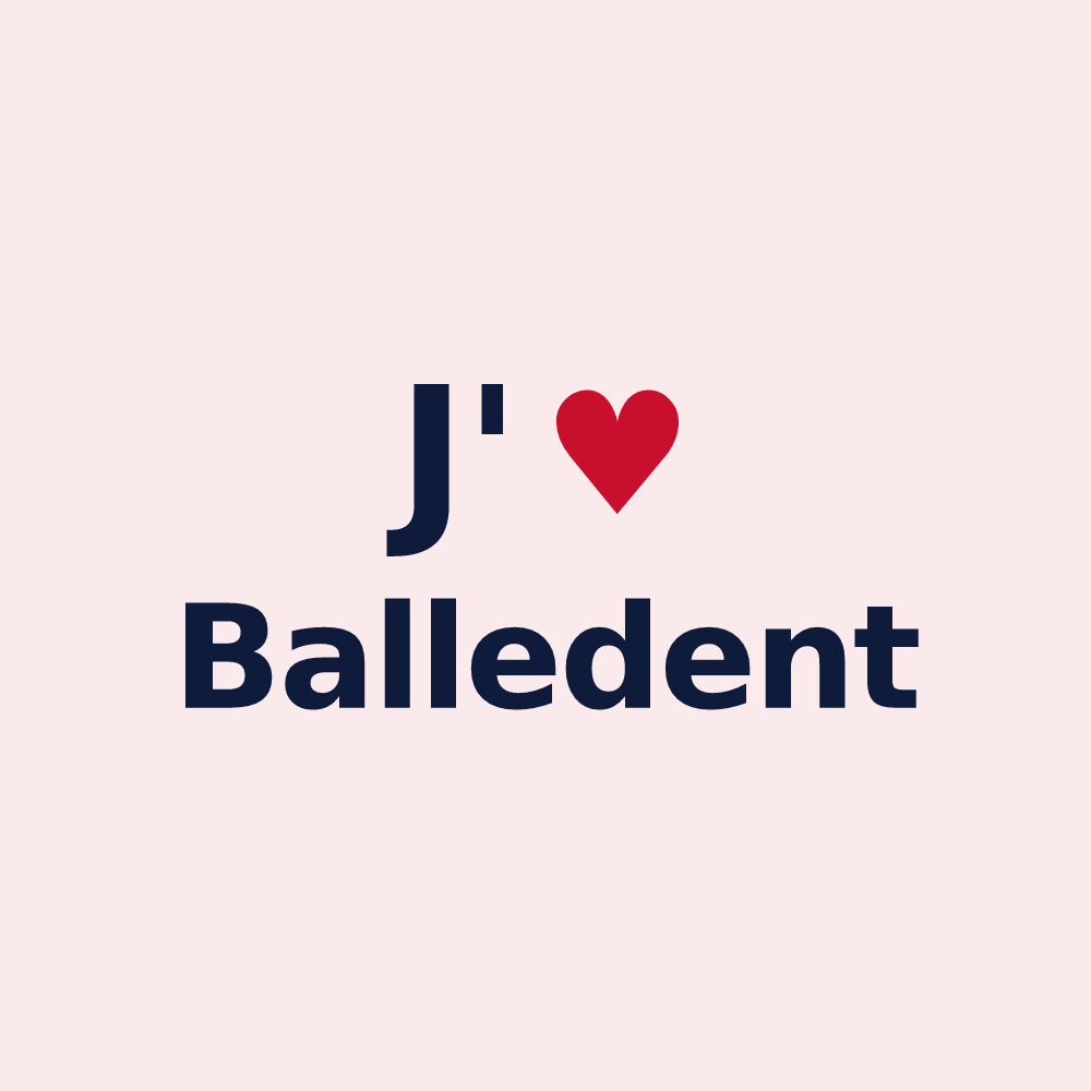 Magnet personnalisé Balledent — design J'aime Balledent