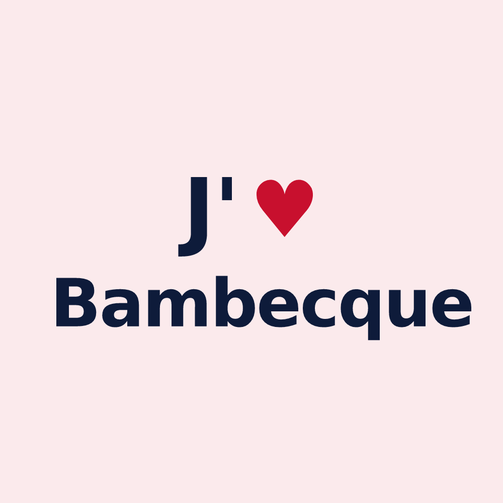 Magnet personnalisé Bambecque — design « J'aime Bambecque » imprimé sur le magnet