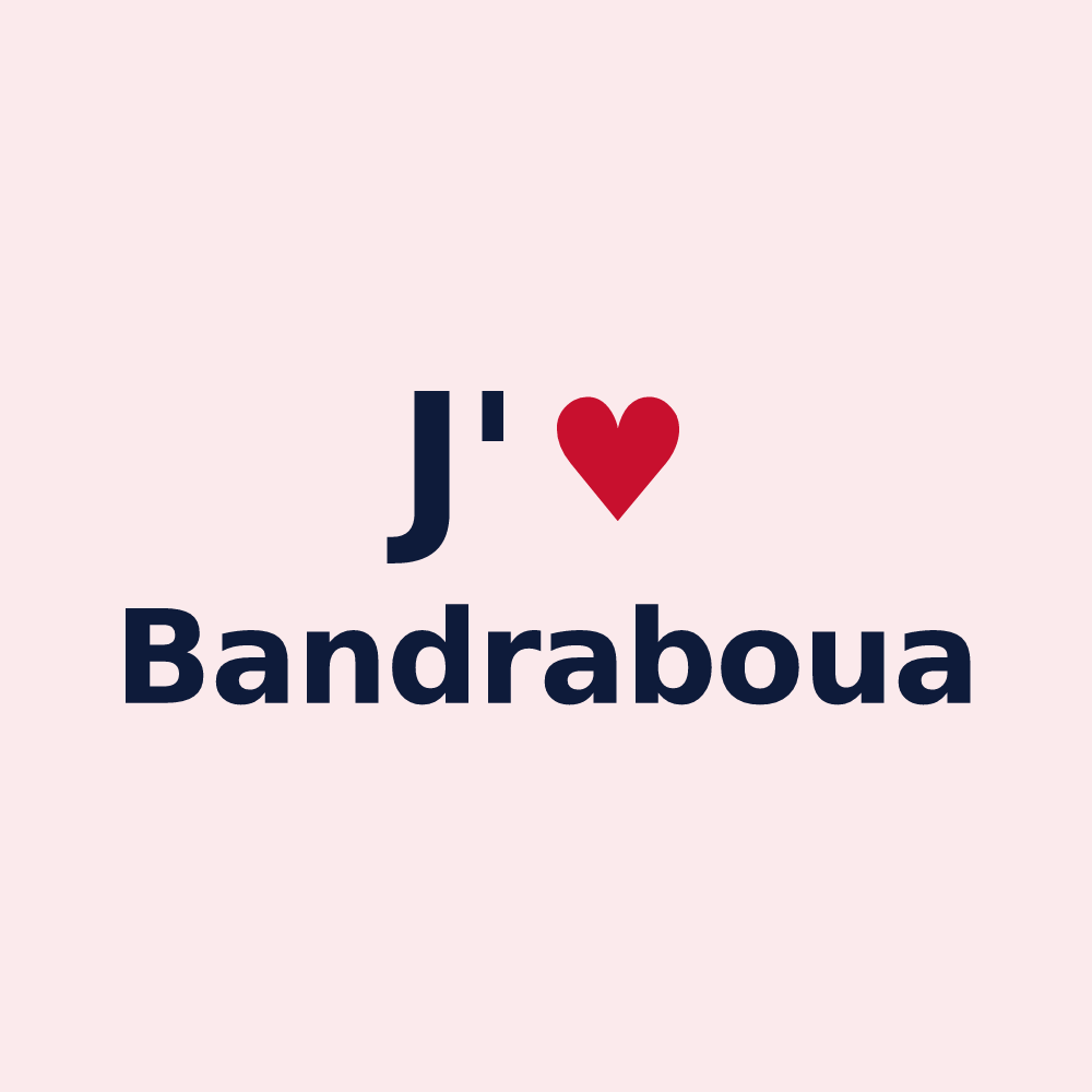 Magnet personnalisé Bandraboua — design J'aime Bandraboua