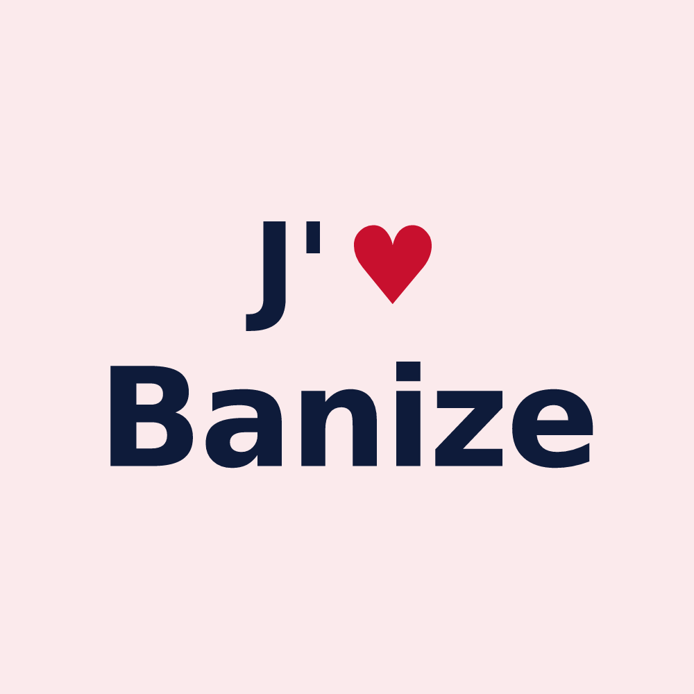 Magnet personnalisé Banize — design J'aime Banize
