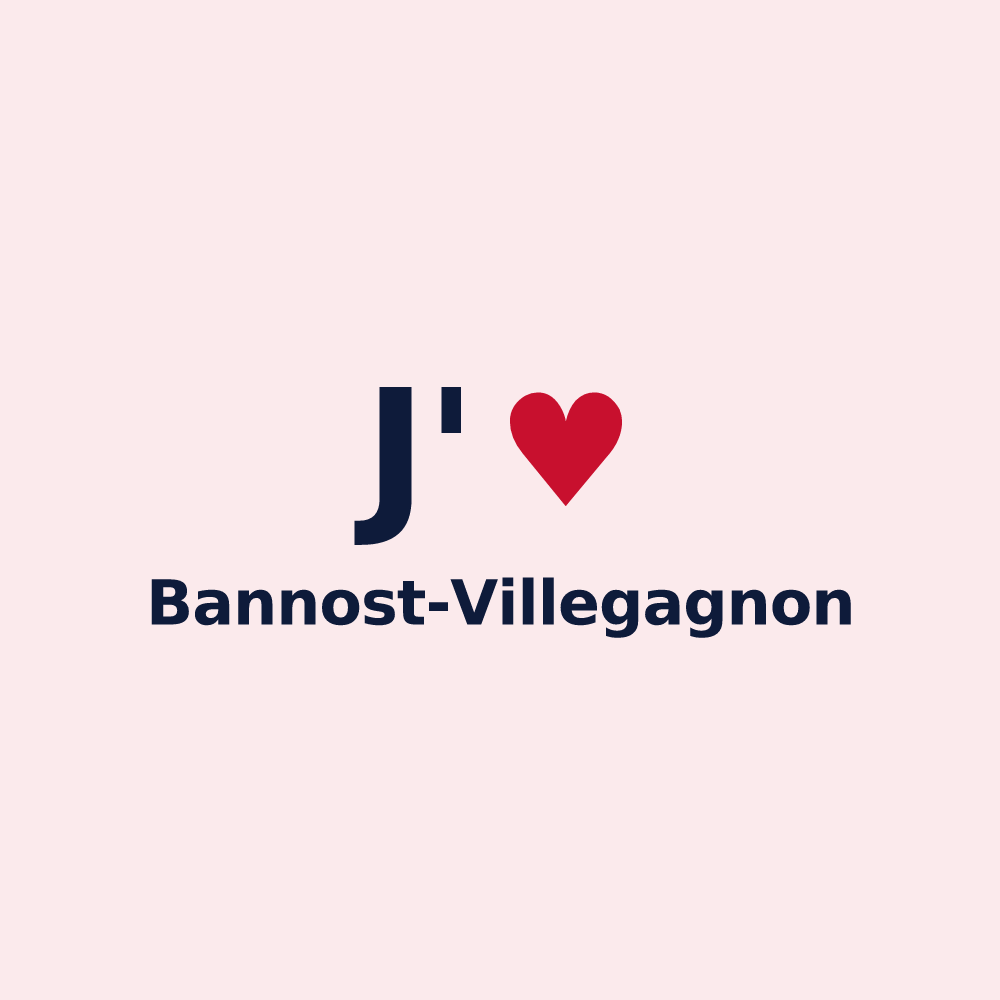 Magnet personnalisé Bannost-Villegagnon — design J'aime Bannost-Villegagnon