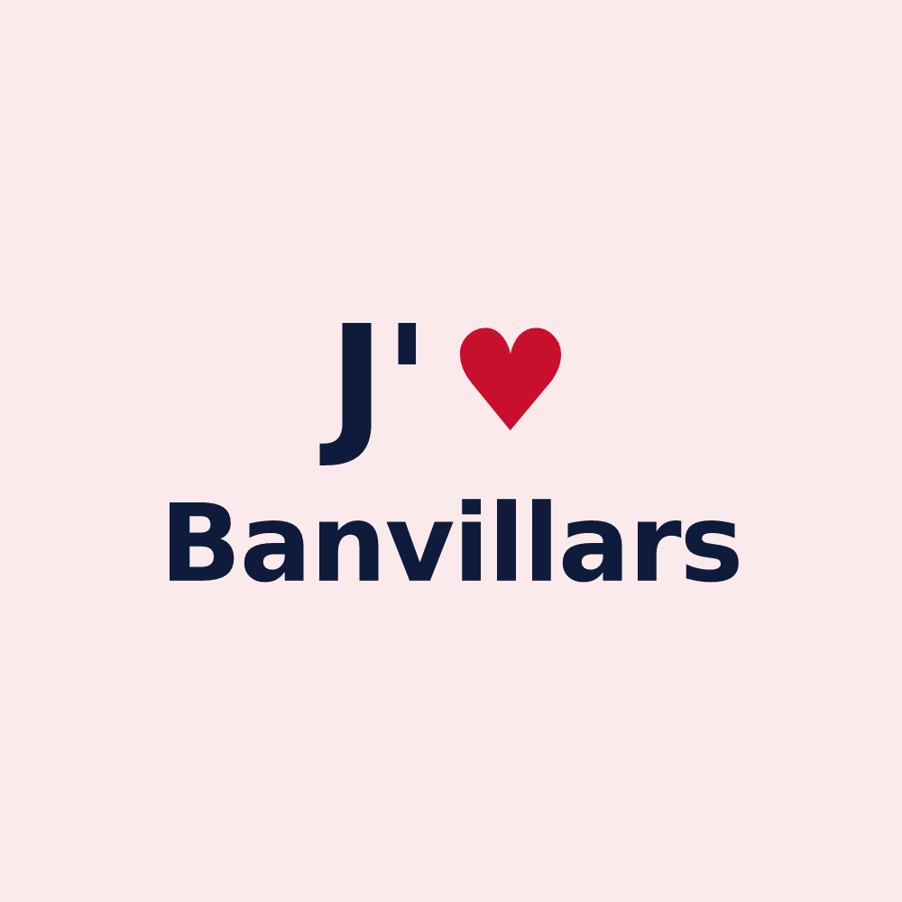 Magnet personnalisé Banvillars — design J'aime Banvillars