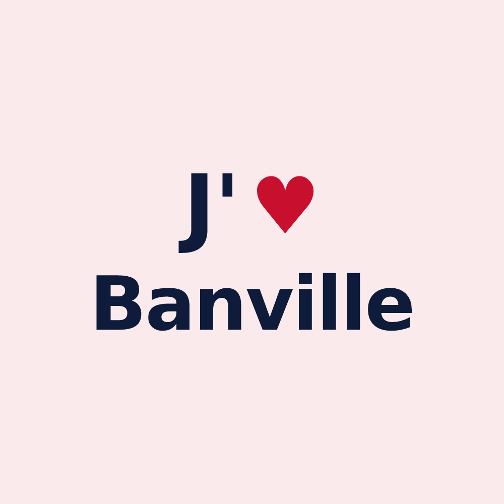 Magnet personnalisé Banville — design J'aime Banville