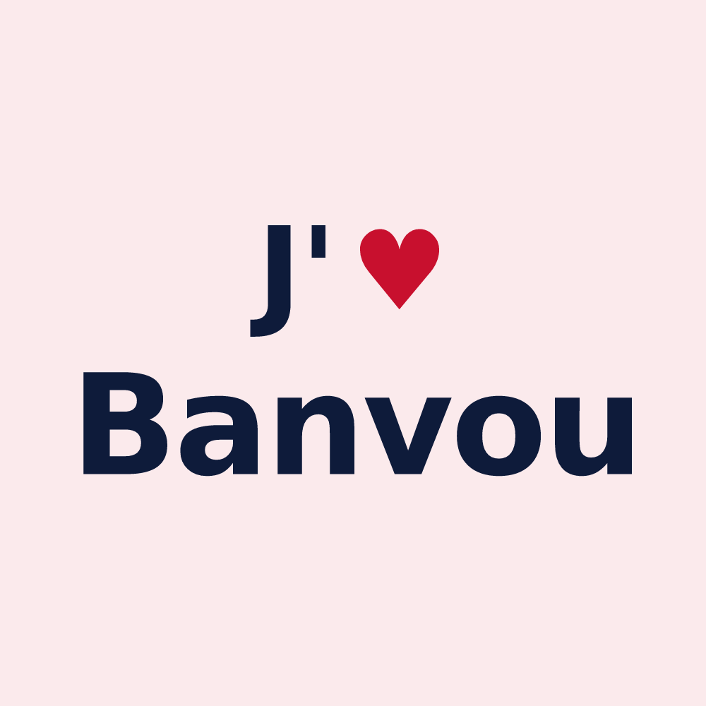 Magnet personnalisé Banvou — design J'aime Banvou