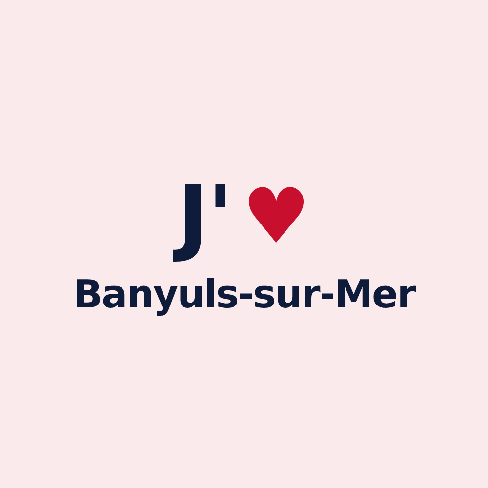 Magnet personnalisé Banyuls-sur-Mer — design J'aime Banyuls-sur-Mer