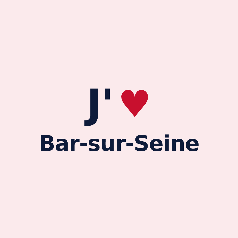 Magnet personnalisé Bar-sur-Seine — design J'aime Bar-sur-Seine