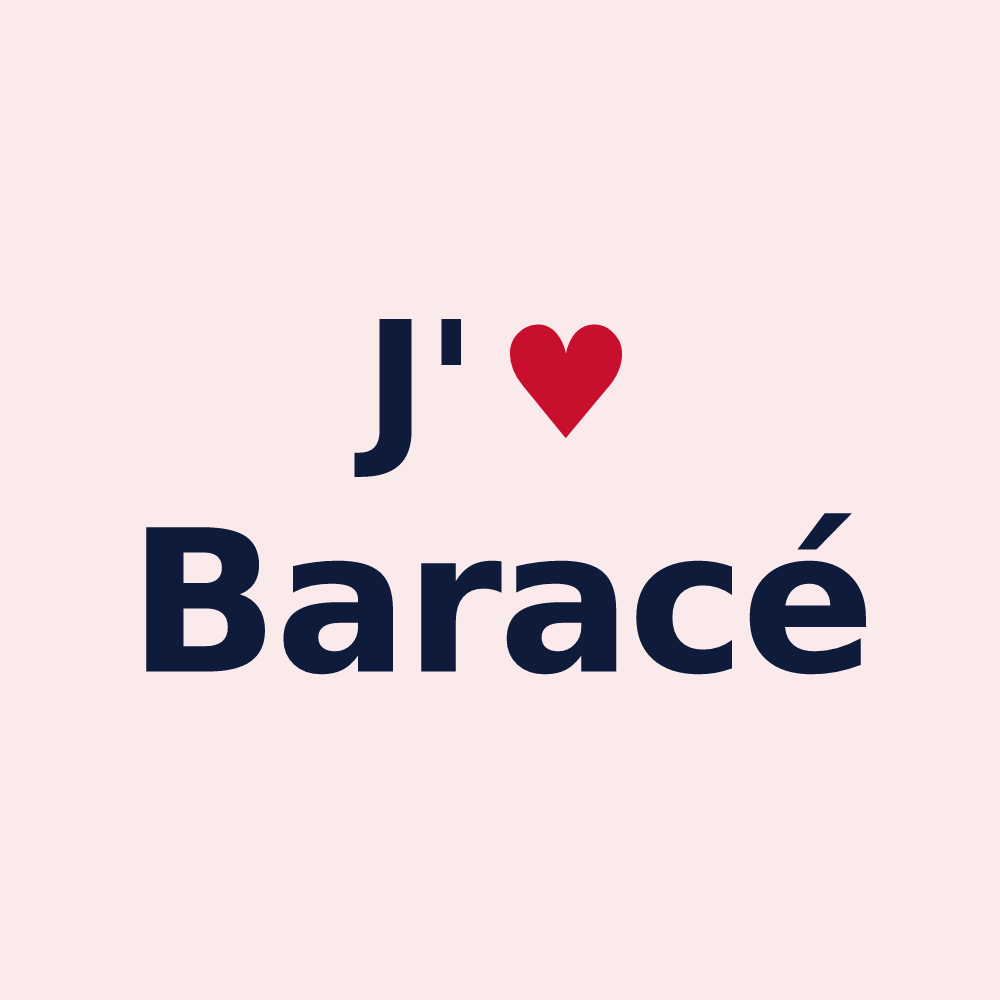 Magnet personnalisé Baracé — design J'aime Baracé