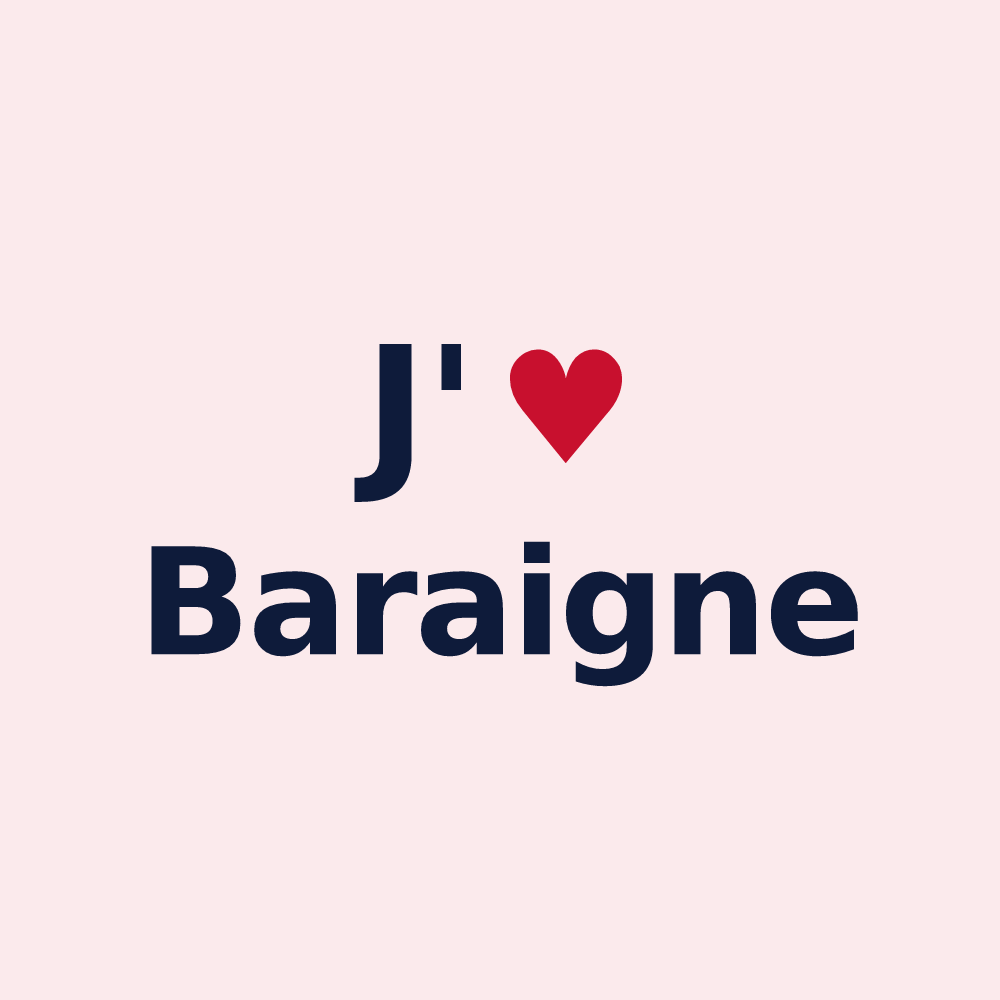 Magnet personnalisé Baraigne — design J'aime Baraigne