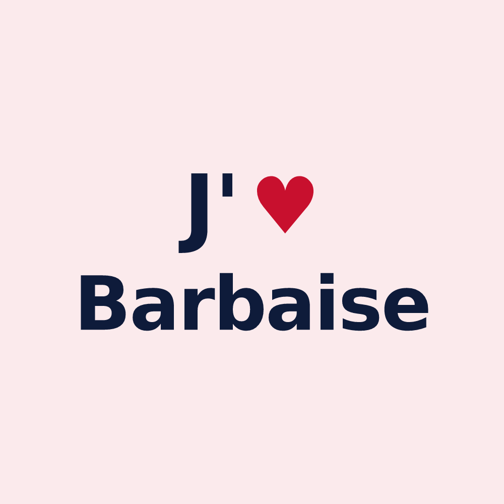 Magnet personnalisé Barbaise — design J'aime Barbaise