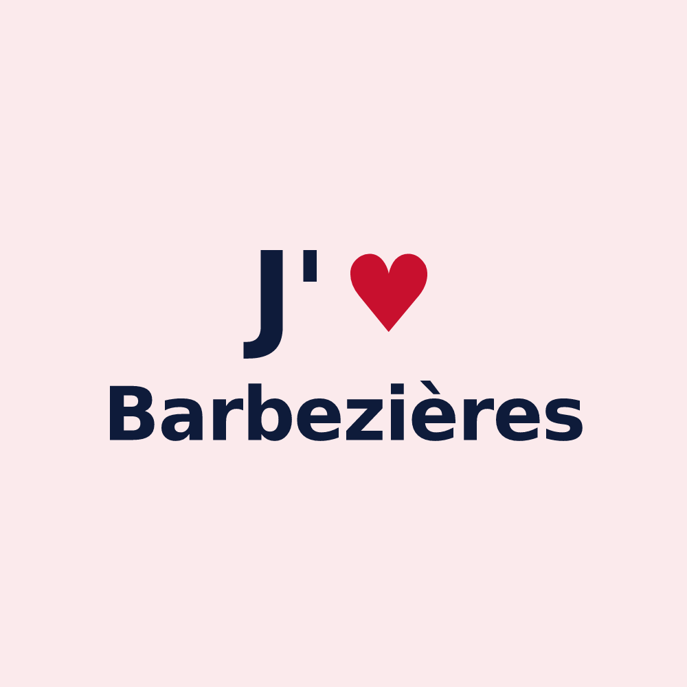 Magnet personnalisé Barbezières — design J'aime Barbezières